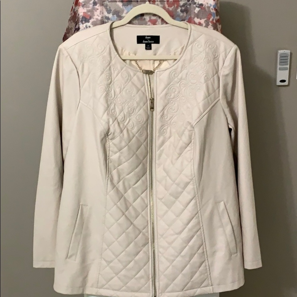 Dennis Basso Faux leather coat/jacket. Size 1X